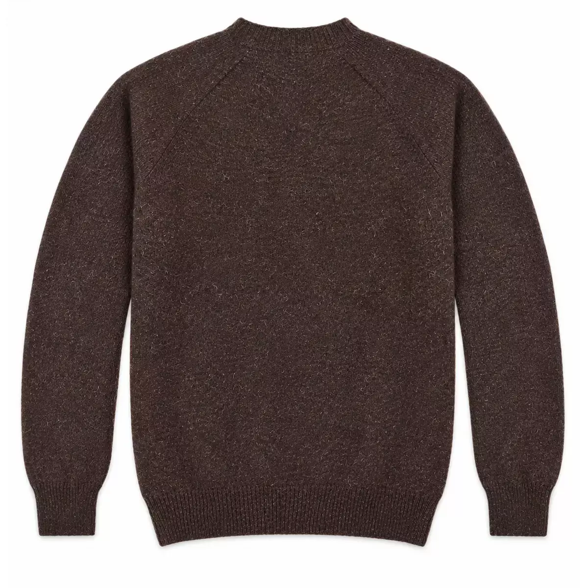 Harley of Scotland Shetland-Pullover Herren Dunkelbraun meliert